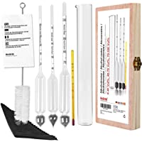 Notimin Medidor de alcohol 3pcs Hidrómetro de Alcohol Set de Densímetros 0-40-40-70-70-100Vol% + cilindro de vidrio…